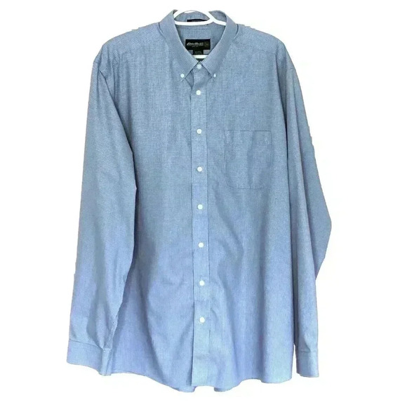 Eddie Bauer Other - Eddie Bauer mens shirt XL Tall Wrinkle Resistant Relaxed Fit Blue Plaid